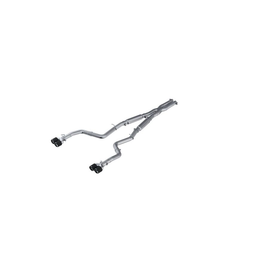 MBRP Exhaust S71153CF 3in. Cat-Back; Dual Rear Exit; Street Version; T304; Quad CF Tips