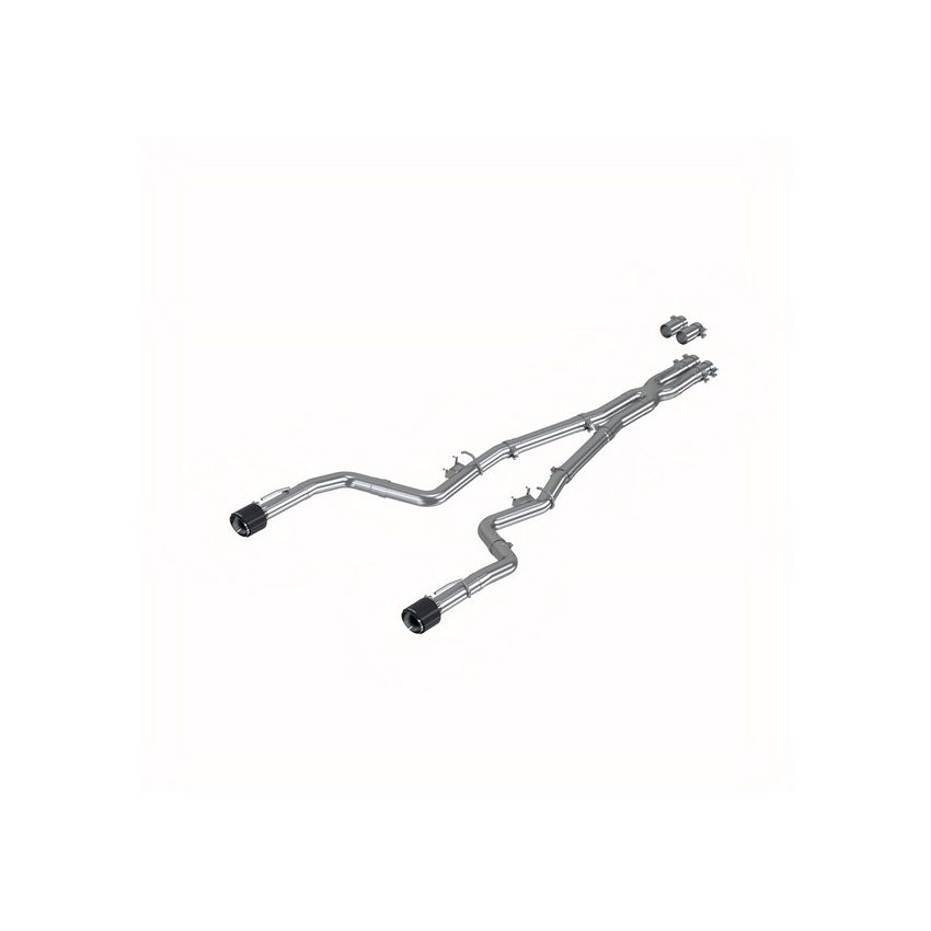 MBRP Exhaust S71183CF 3in. Cat-Back; Dual Rear Exit; Race Version; T304; Dual CF Tips