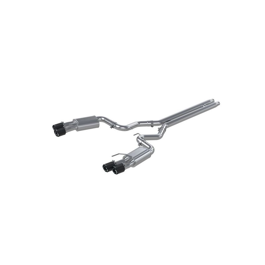 MBRP Exhaust S72053CF 3in. Cat-Back; Dual Rear Exit; Quad CF Tips; Street Version; T304