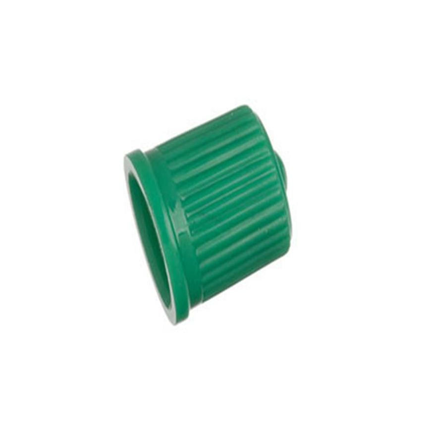 SCHRADER VALVES 20795 Short Green Plastic Sealing Valve Cap - 100 Pk