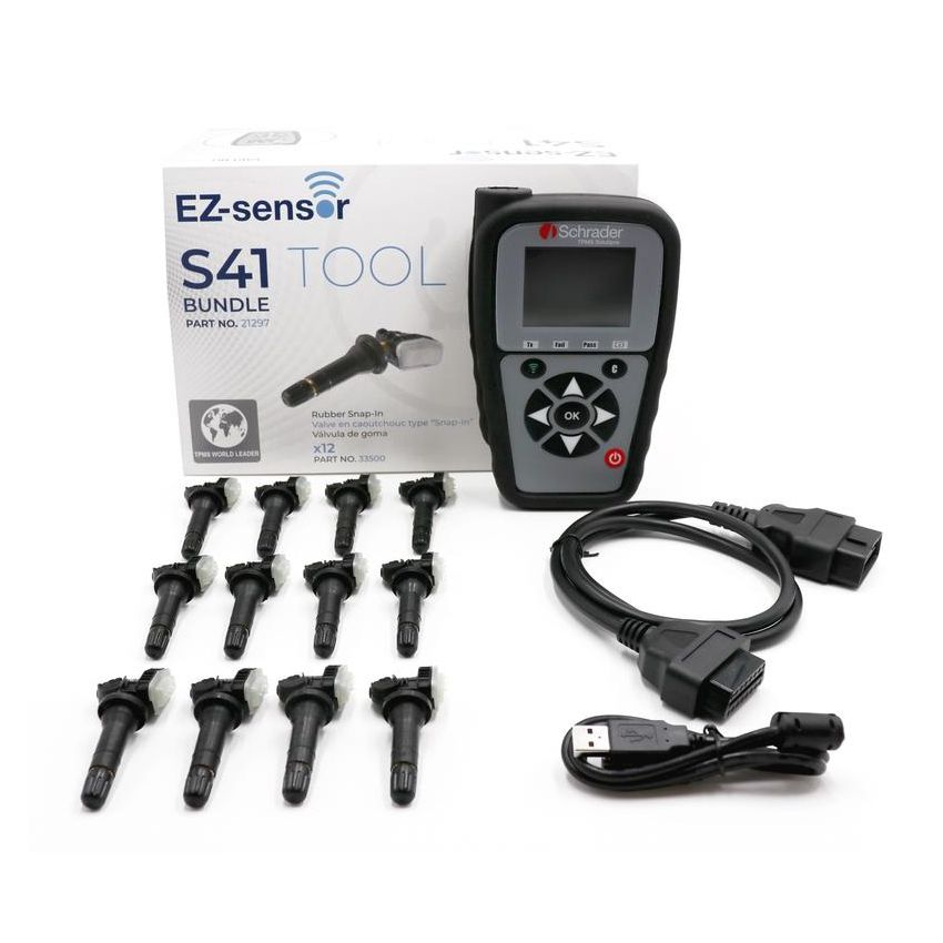 SCHRADER VALVES 21297 S41 TPMS Programming & Scan Tool with 12 Schrader Ez-Sensors