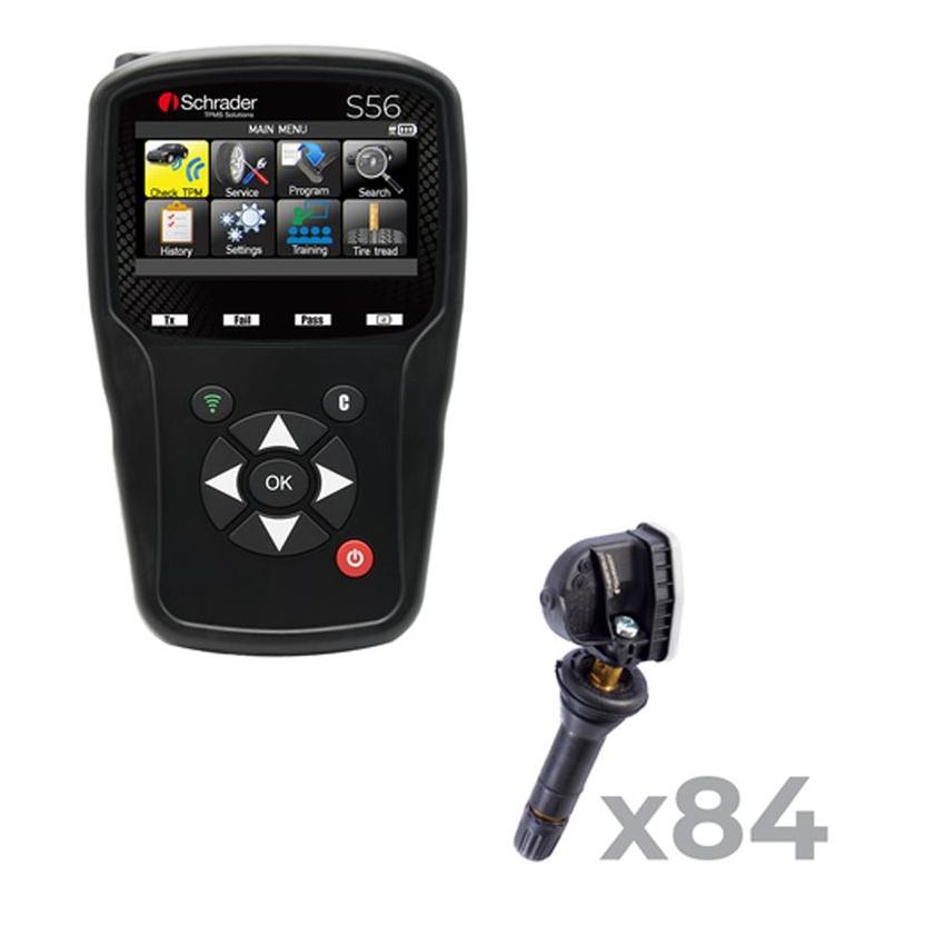 SCHRADER VALVES 21299 S56 TPMS Programming & Scan Tool with 84 Schrader EZ-Sensors