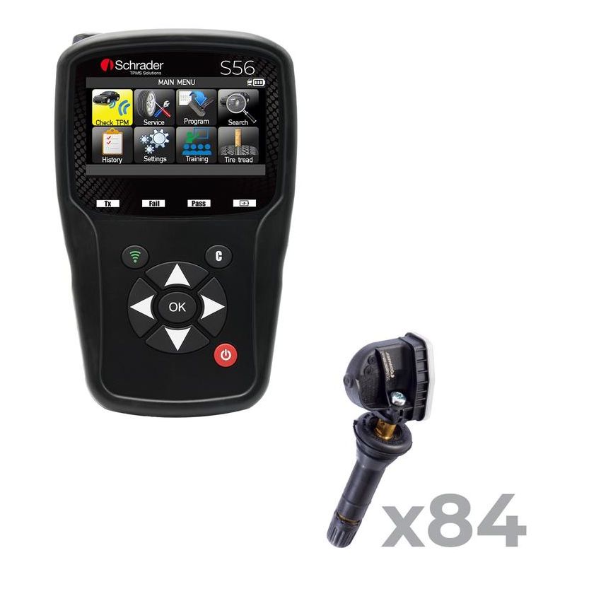 SCHRADER VALVES 21299 S56 TPMS Programming & Scan Tool with 84 Schrader EZ-Sensors