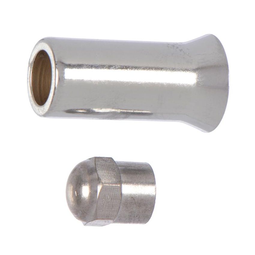 SCHRADER VALVES 22005 Chrome Sleeve and Cap for Rubber Snap-in Valve - 50 Pk