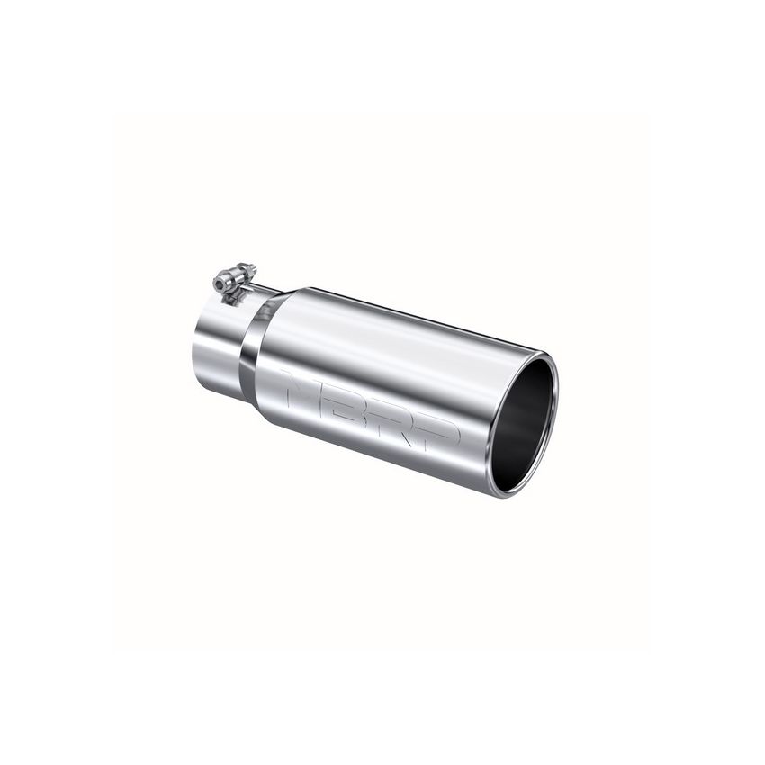 MBRP Exhaust T5050 Tip; 5in. O.D. Rolled Straight 4in. inlet 12in. length; T304.