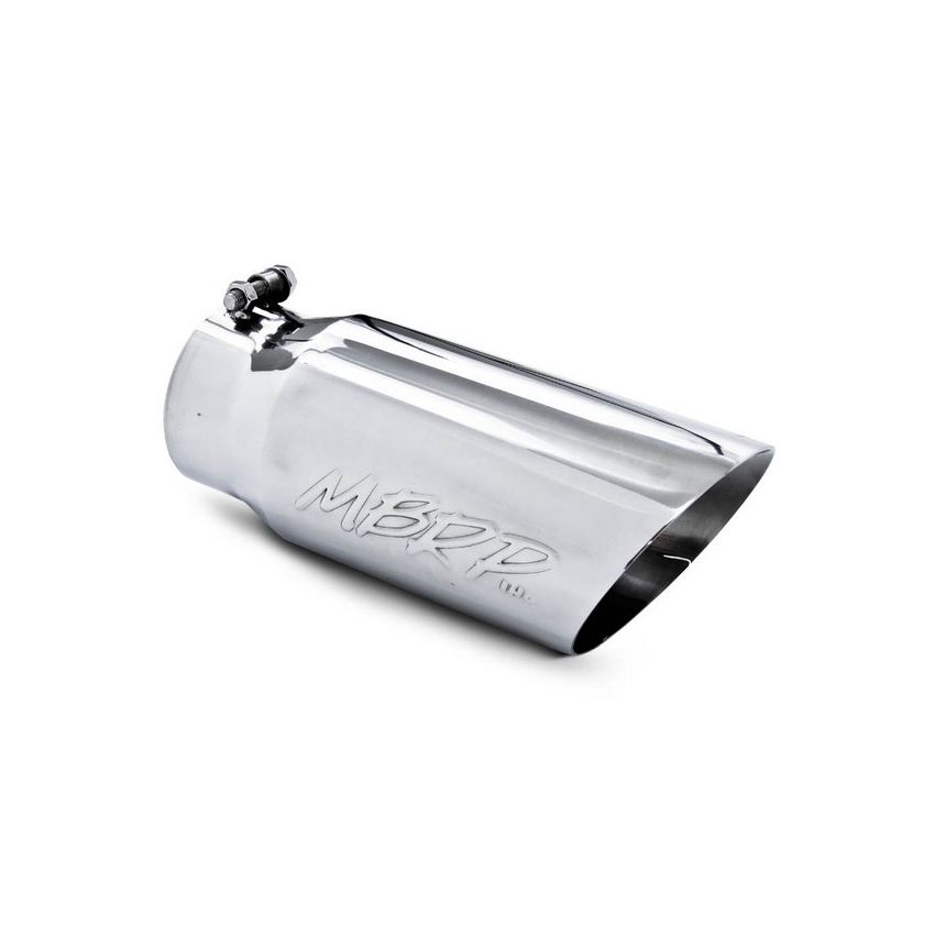 MBRP Exhaust T5053 Tip; 5in. O.D. Dual Wall Angled 4in. inlet 12in. length; T304.