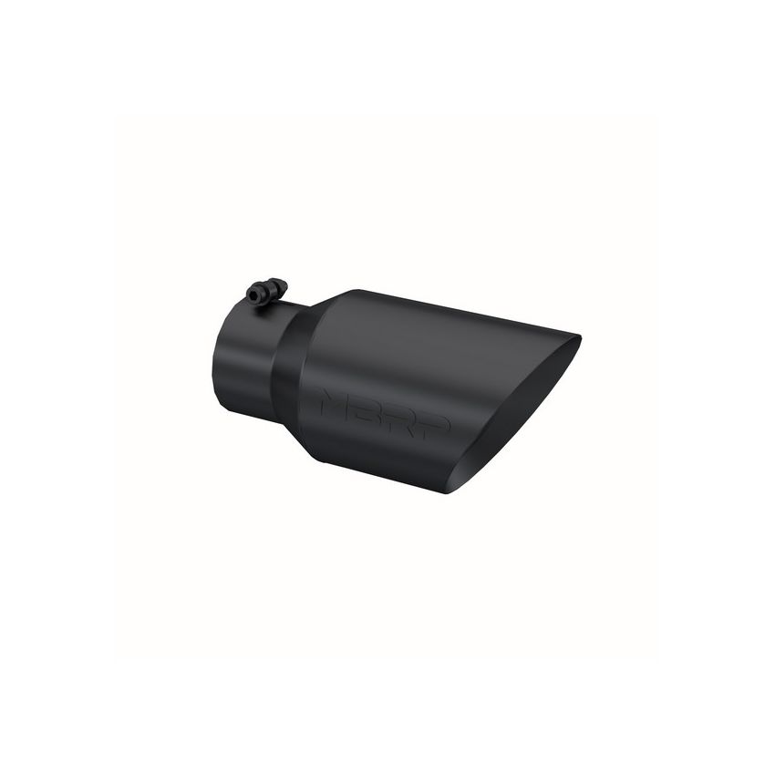 MBRP Exhaust T5072BLK Tip; 6in. O.D. Dual Wall Angled 4in. inlet 12in. Length. BLK.
