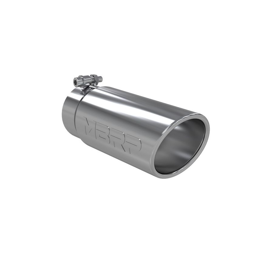 MBRP Exhaust T5112 Tip; 4in. O.D. Angled Rolled End 3in. inlet 10in. length; T304.