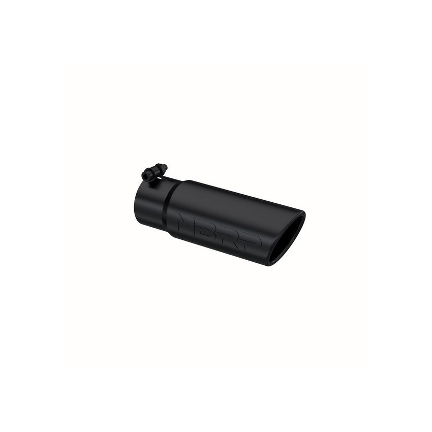 MBRP Exhaust T5115BLK Tip; 3in. O.D. Angled Rolled End; 3in. I.D. inlet; 10in. length; BLK.