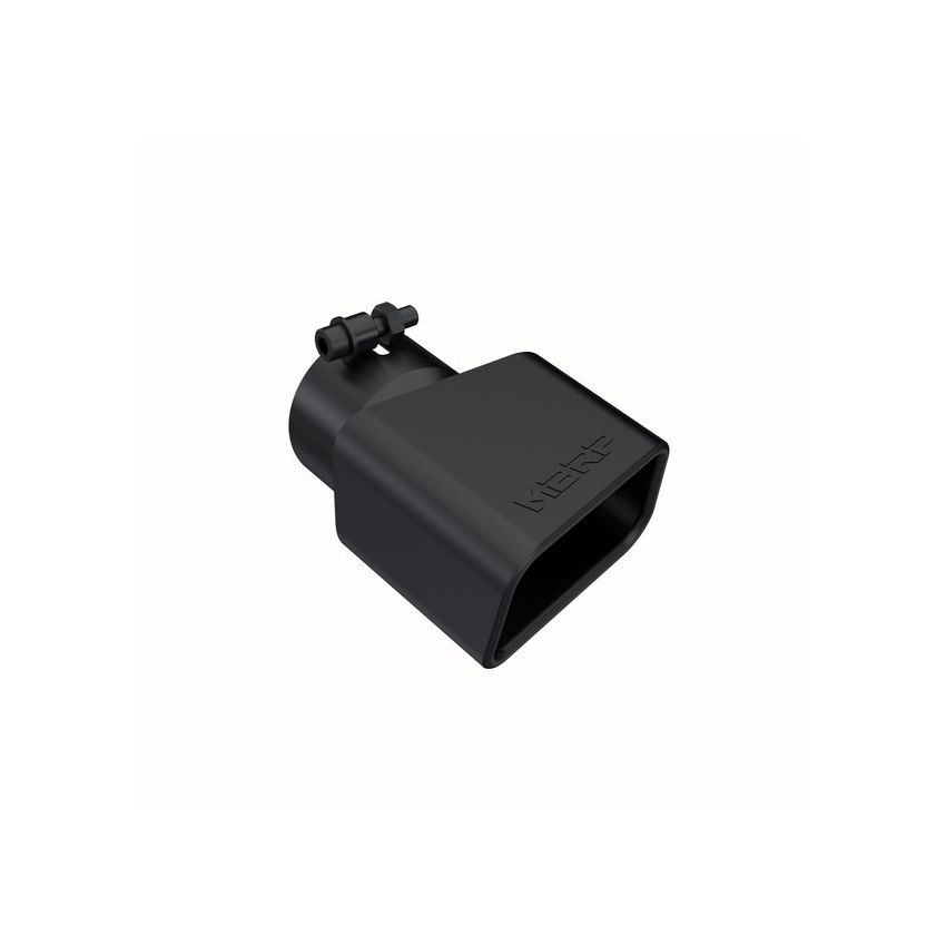 MBRP Exhaust T5120BLK Tip; 4 in. x 3in.; Rectangle; Angled Cut; BLK