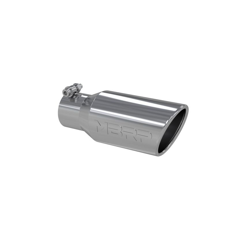 MBRP Exhaust T5157 Tip; 4in. O.D. Angled Rolled End 2 3/4in. inlet 10in. length; T304.