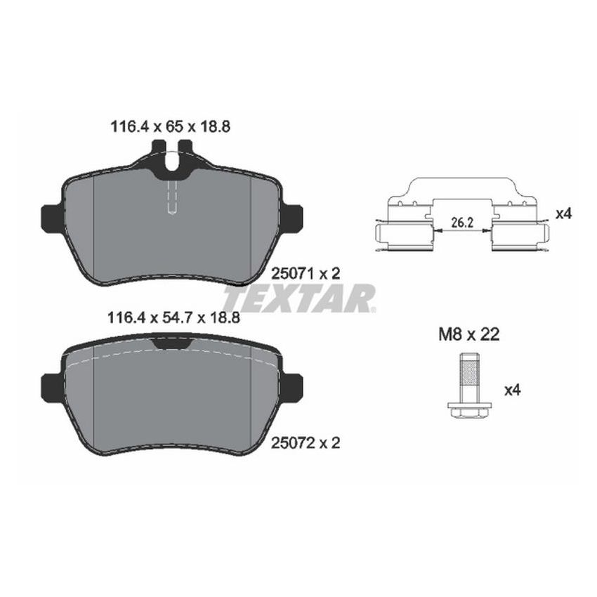 TEXTAR 2507101 Brake Pad Set