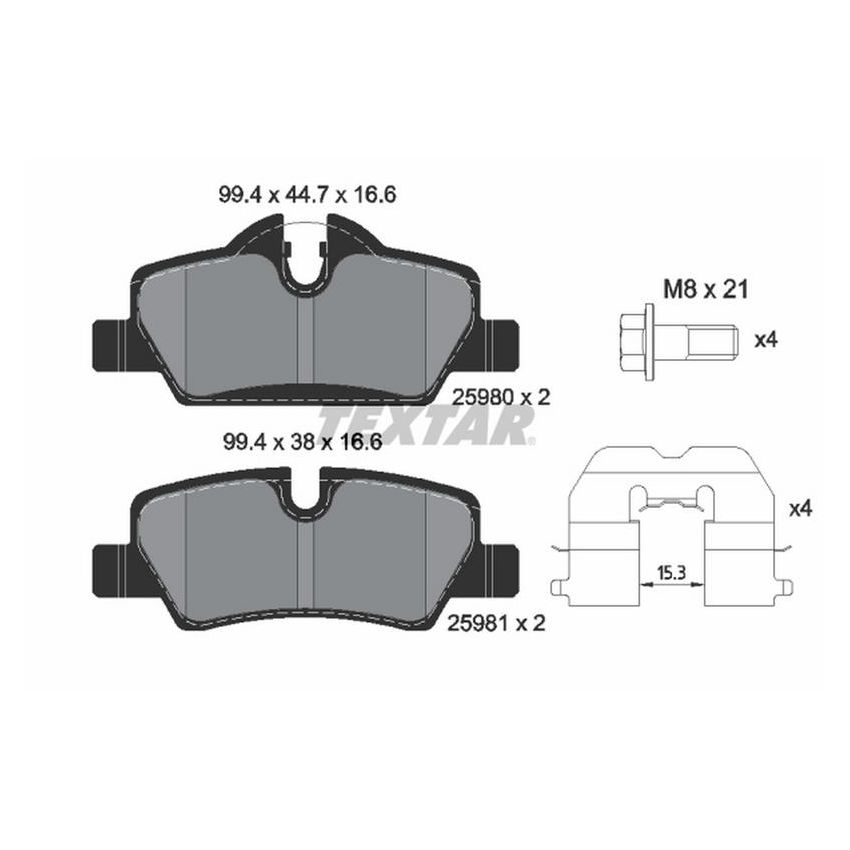 TEXTAR 2598001 Brake Pad Set