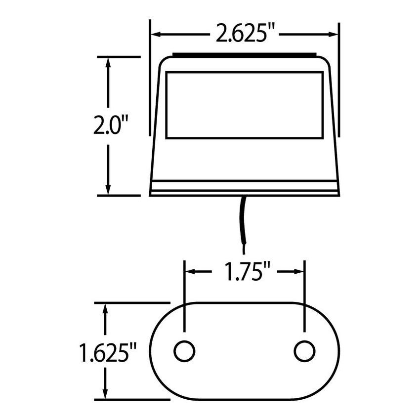 TRUCK-LITE 26371 26 Series, Incandescent, -, Rectangular, 1 Diode, L, License Light