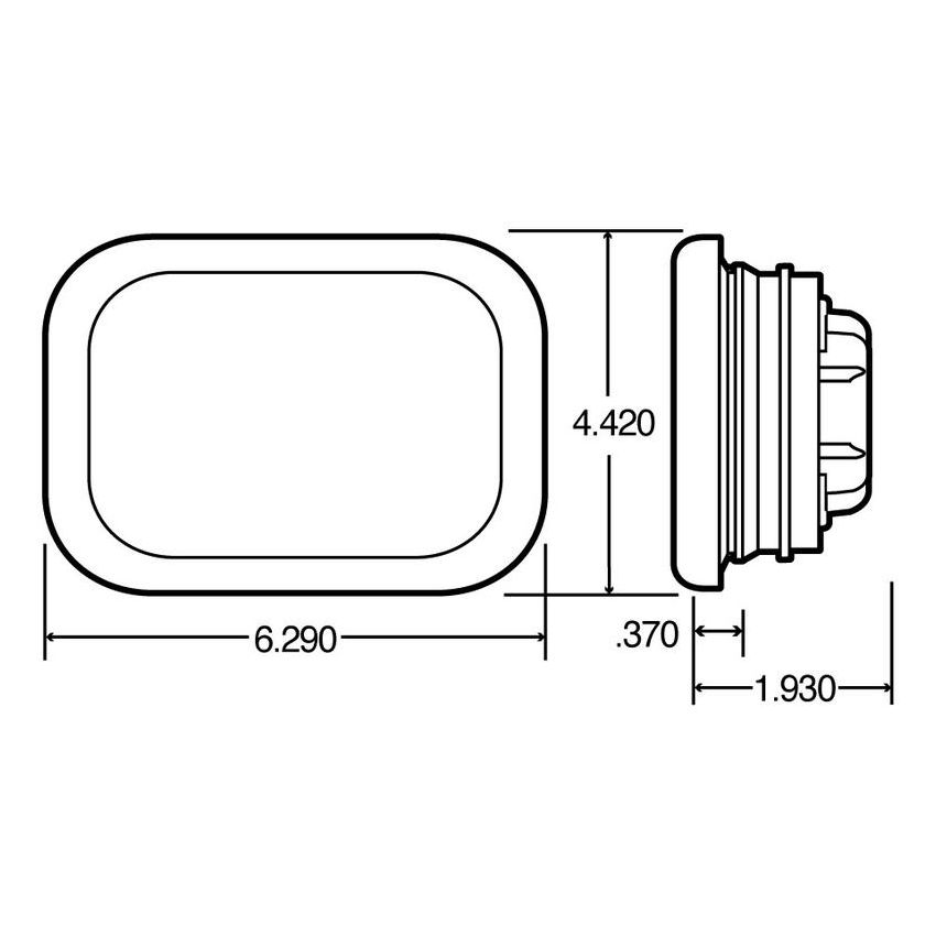 TRUCK-LITE 45007R 45 Series, Incandescent, 3