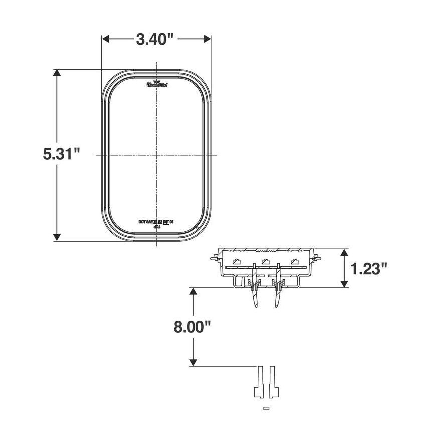 TRUCK-LITE 45032R 45 Series, LED, 3