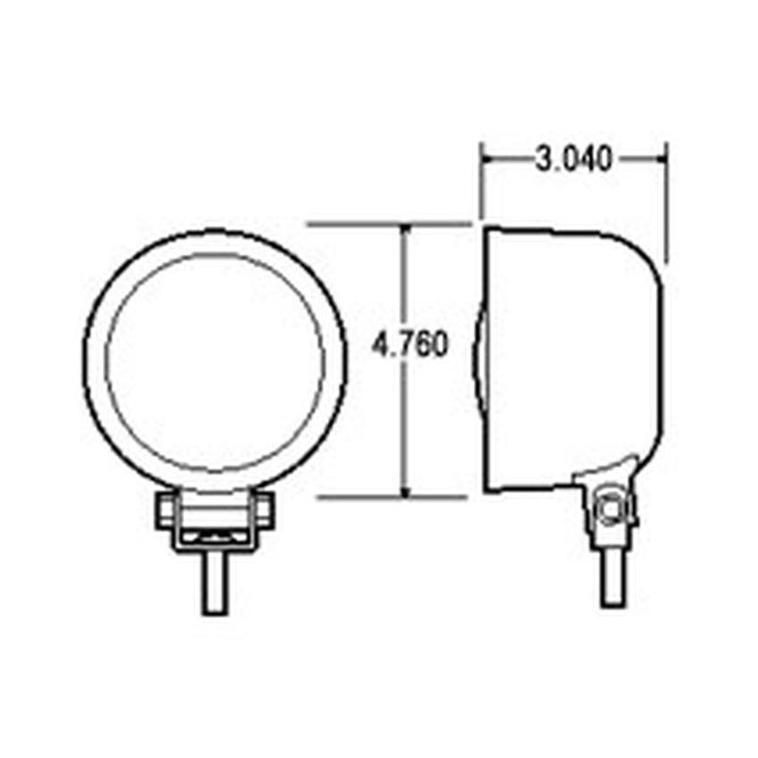 TRUCK-LITE 97980 Truck-Lite, -, Silver, Steel, 1 Stud Mount