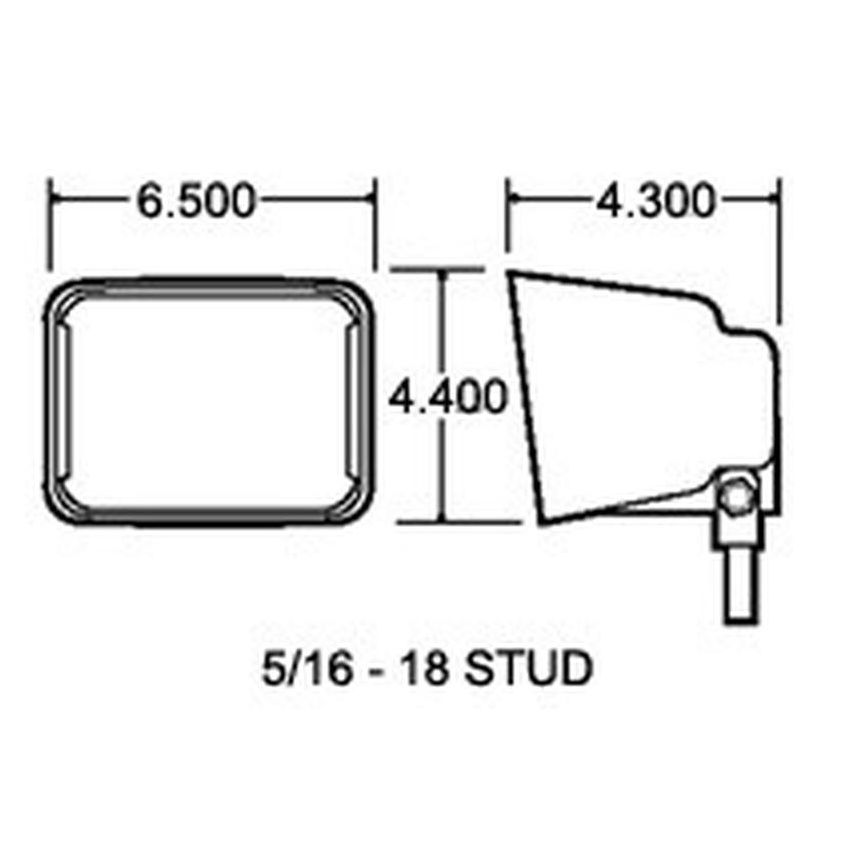TRUCK-LITE 97989 Truck-Lite, -, Silver, Steel, 1 Stud Mount