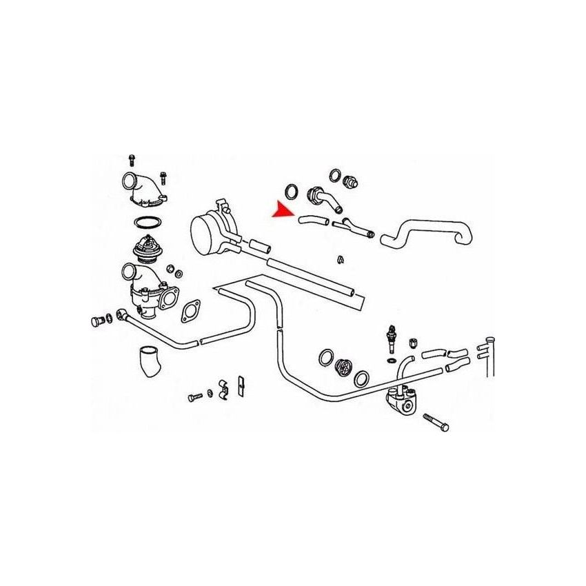 URO Parts 1142030182 Water Pump Bypass Hose