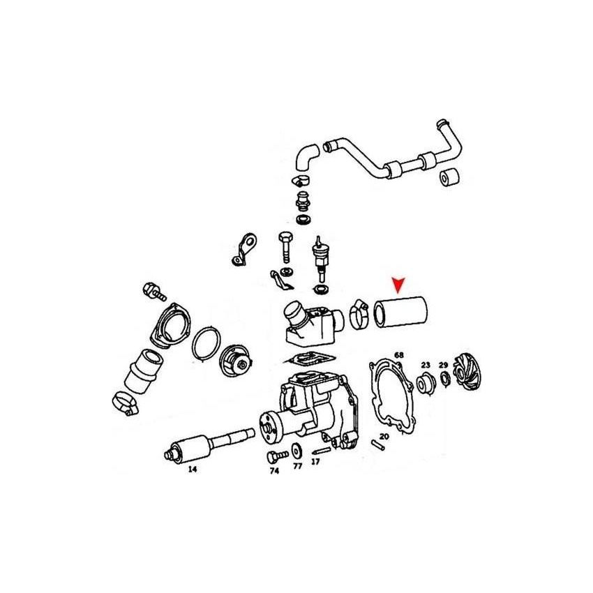 URO Parts 1162034082 Water Pump Return Hose