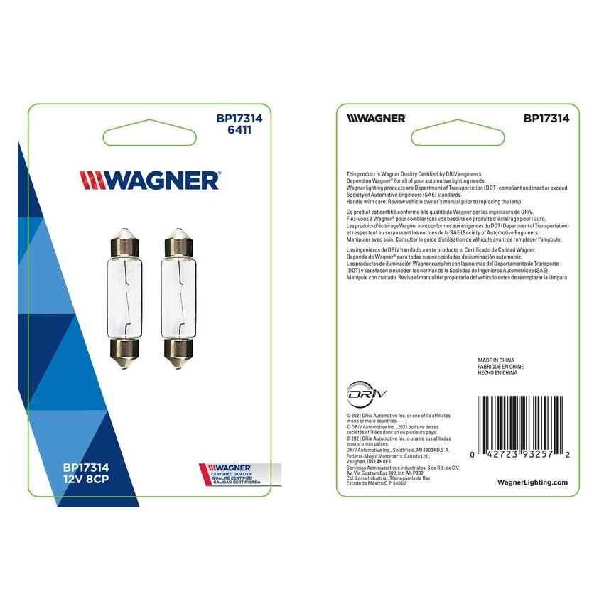 WAGNER LIGHTING BP17314 Standard Multi-Purpose Light Bulb Card of 2