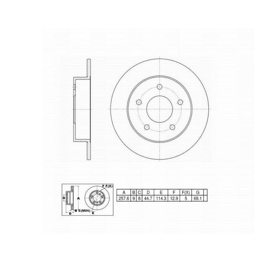 Winhere 441124 Brake Rotor