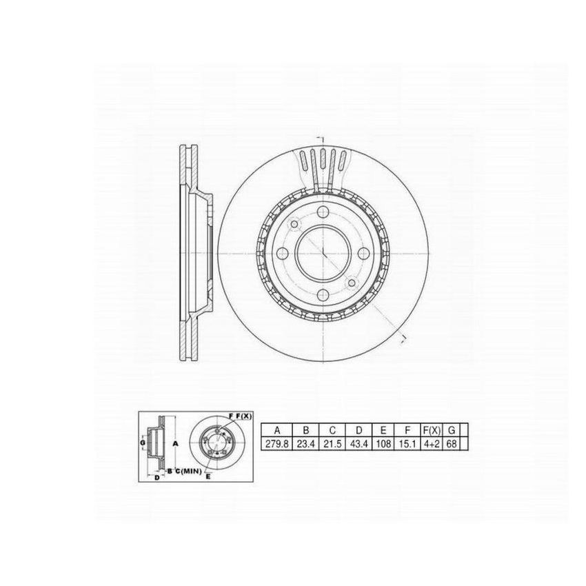 Winhere 442470 Brake Rotor