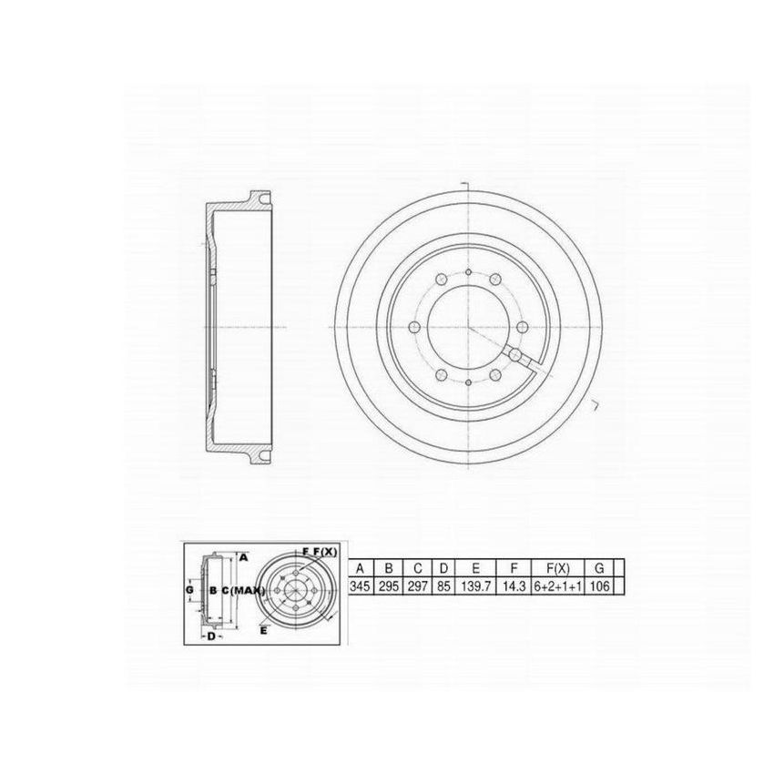 Winhere 446212 Brake Drum