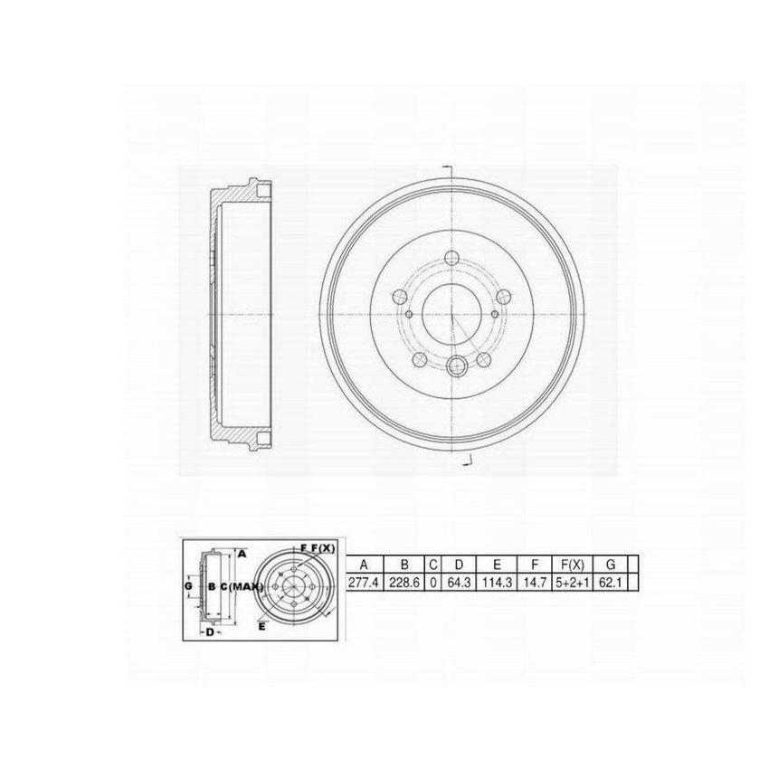 Winhere 666451 Brake Drum