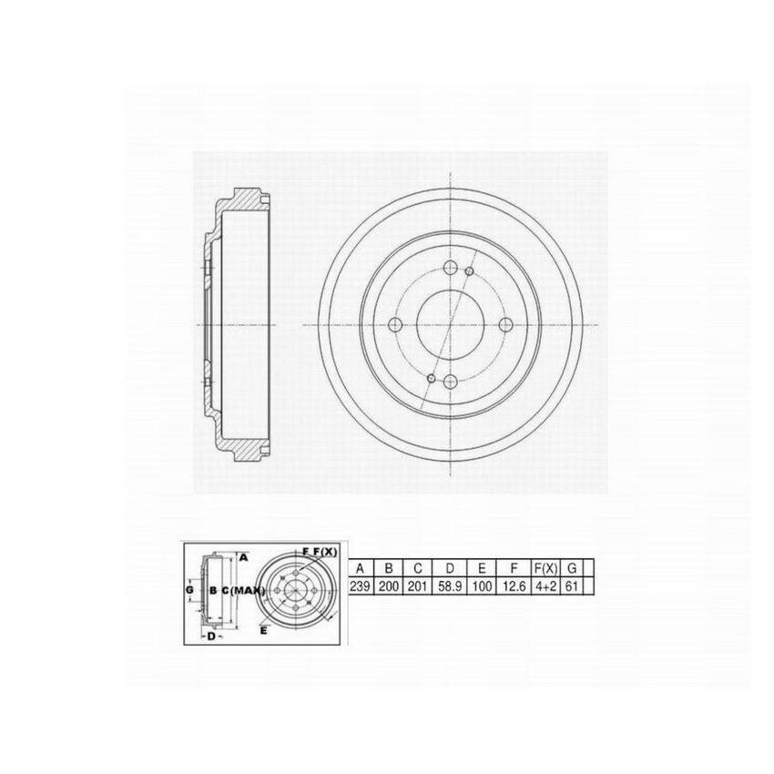 Winhere 666663 Brake Drum