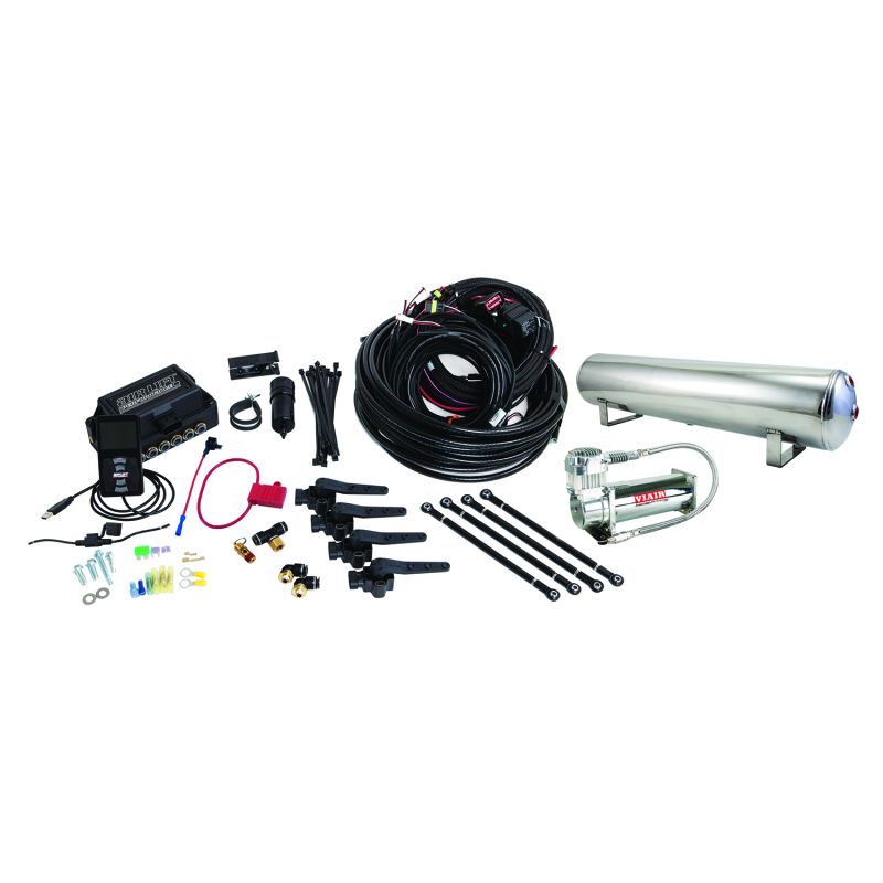 Air Lift Performance 3H (1/4 Air Line 4 Gal 5-Port  Polished Aluminum Tank VIAIR 444C Comp)