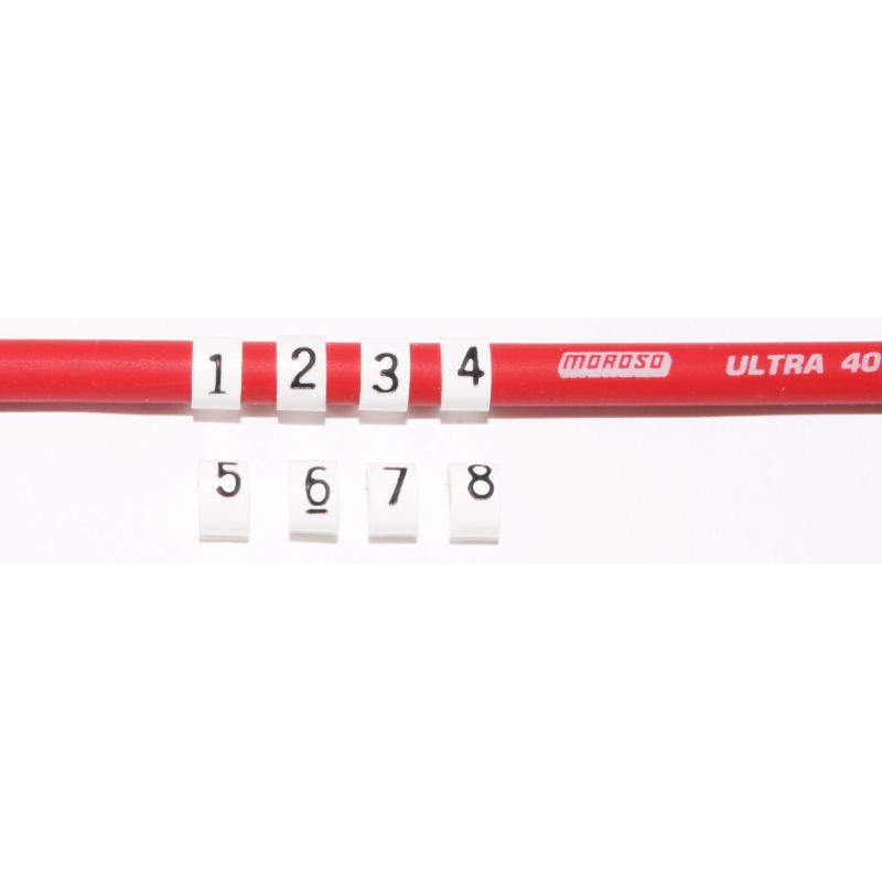 Moroso 72023 Spark Plug Wire Markers - Clip On - 8mm - 8 Pack