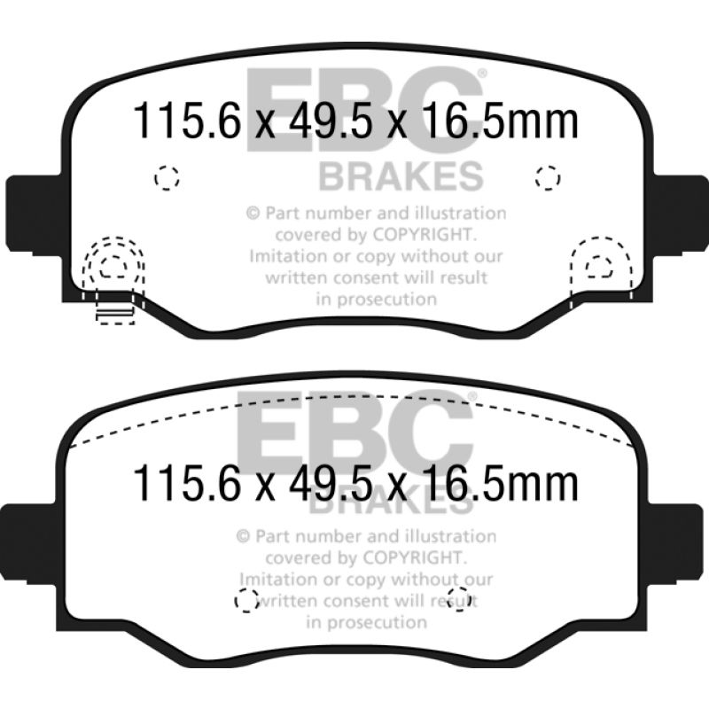 EBC DP62237 15+ Fiat 500X 1.4 Turbo Greenstuff Rear Brake Pads