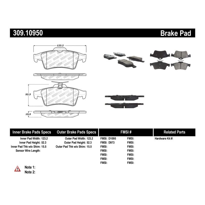 StopTech Performance 07-09 Mazdaspeed3 / 06-07 Mazdaspeed6 / 06-07 Mazda3 Rear Brake Pads