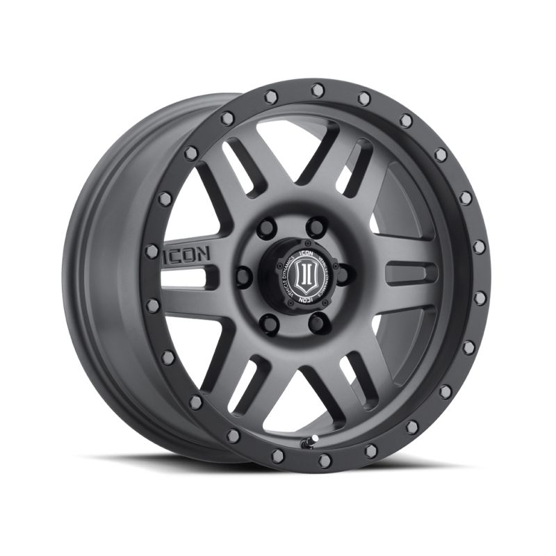 ICON 1417858347TT Six Speed 17x8.5 6x5.5 0mm Offset 4.75in BS 108mm Bore Titanium Wheel
