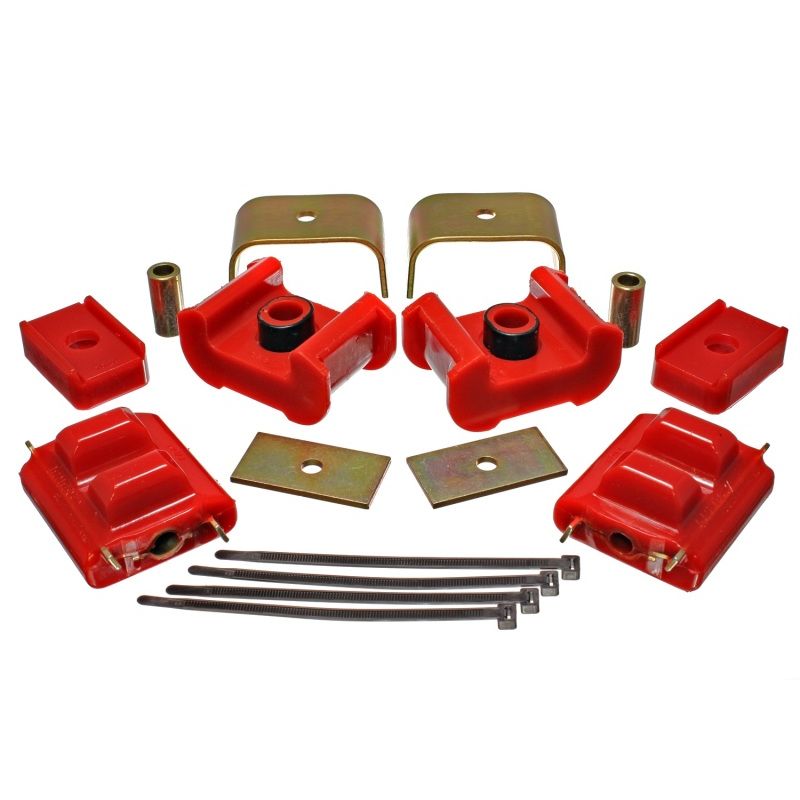Energy Suspension 73-84 K5 Blazer 4WD Fullsize Red Complete Motor&Trans Mount Set Zinc Finish