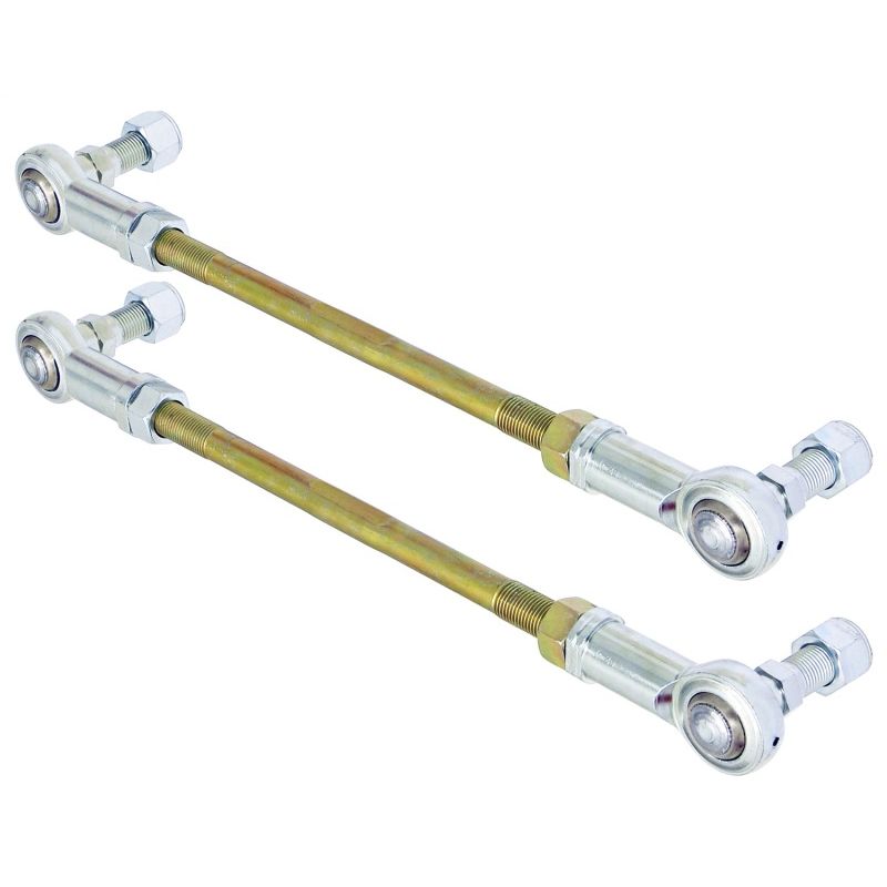 RockJock Adjustable Sway Bar End Link Kit 12 1/2in Long Rods w/ Heims and Jam Nuts pair
