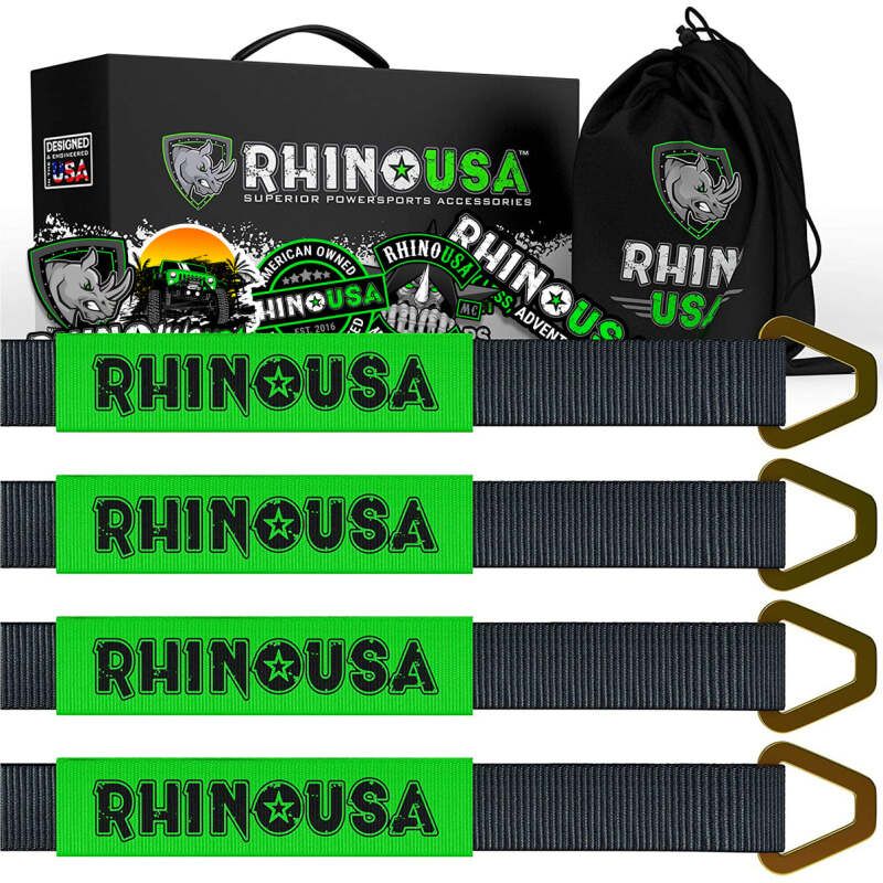Rhino USA RNO-AXLESTRAPS Axle Tie Down Straps (4-Pack) 2In X 38In - Black
