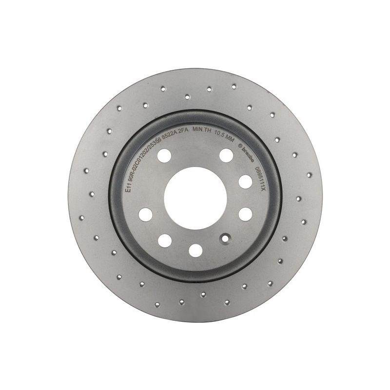 Brembo KTX4078 Brembo low-met brake pad and Xtra solid drilled brake disc kit