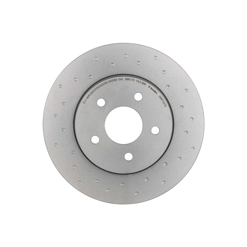 Brembo KTX4065 Brembo low-met brake pad and Xtra solid drilled brake disc kit