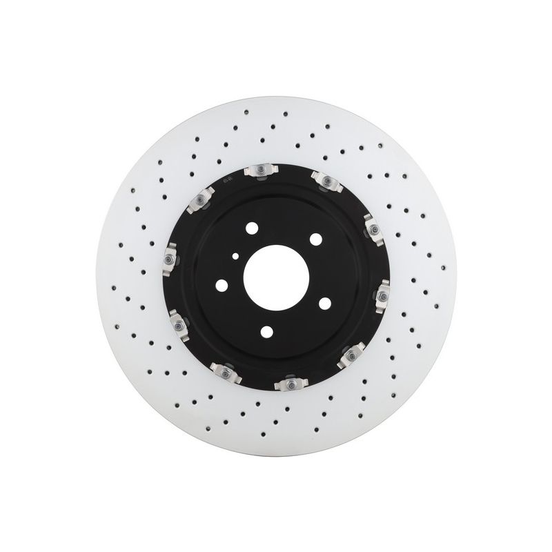 Brembo 09.A187.13 Premium Floating Two Piece UV Coated Vented Drilled And Slotted Brake Rotor