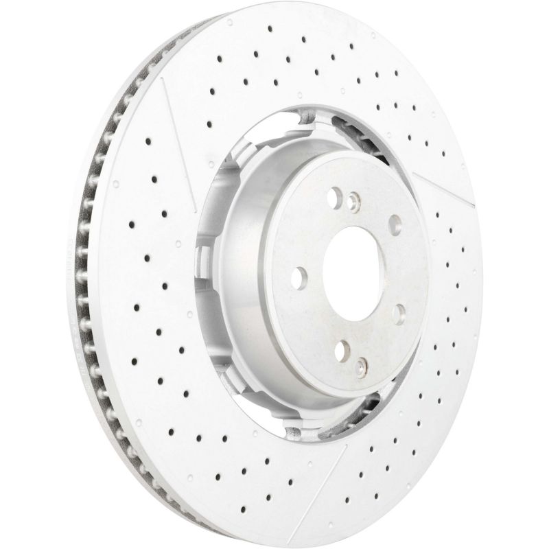 Brembo 09.B848.33 Premium Dual Cast Vented Drilled/Grooved UV Coated Brake Rotor