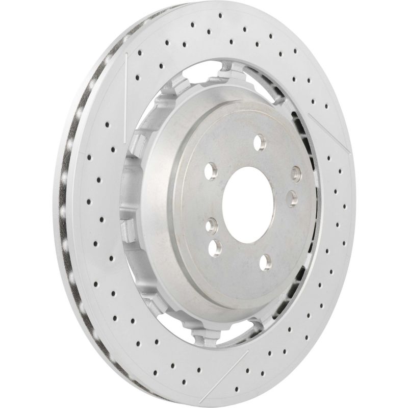 Brembo 09.C128.33 Premium Dual Cast Vented Drilled/Grooved UV Coated Brake Rotor