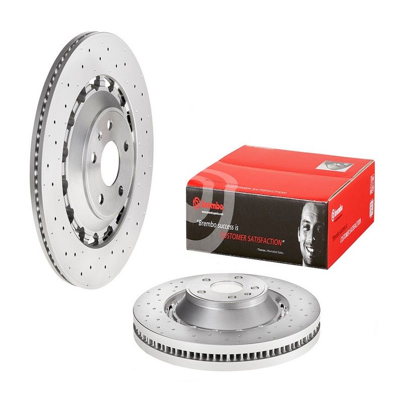 Brembo 09.D174.33 Premium Dual Cast Vented Drilled/Grooved UV Coated Brake Rotor