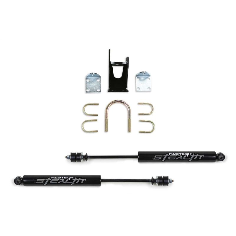 Fabtech 05-20 Ford F250/350 4WD Dual Stealth Steering Stabilizer Kit - Opposing Style