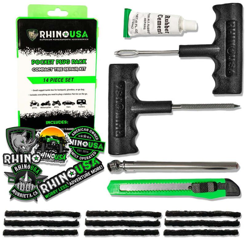 Rhino USA RNO-PLUG-PACK 14-Piece Compact Tire Repair Plug Kit