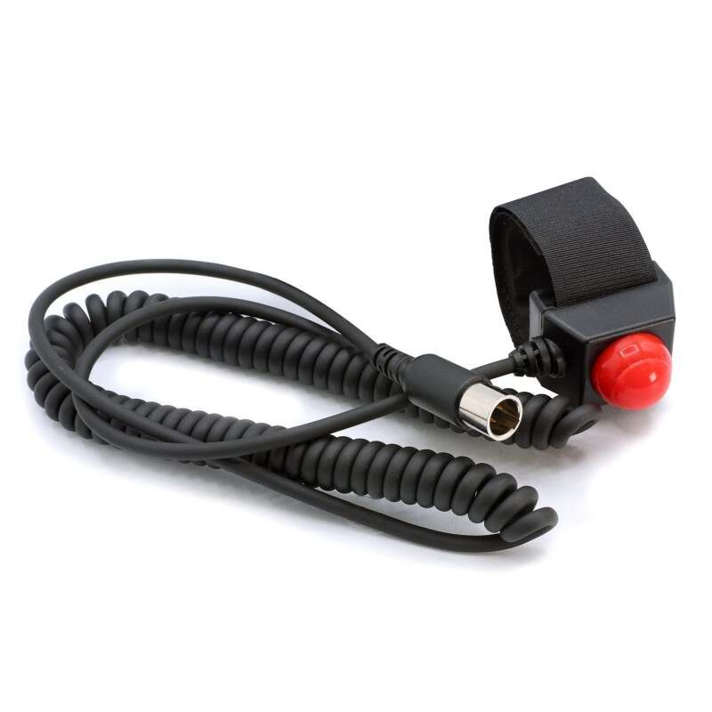 Rugged Radios PTT-VM2 Velcro Mount Steering Wheel Push to Talk (PTT) with Coil Cord for Car Harnesses