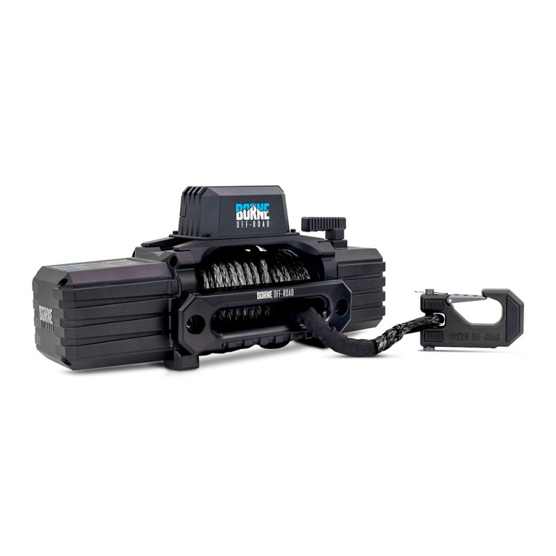 Borne Off-Road BNWN-12-SBK 12K Winch - Black Synthetic Rope