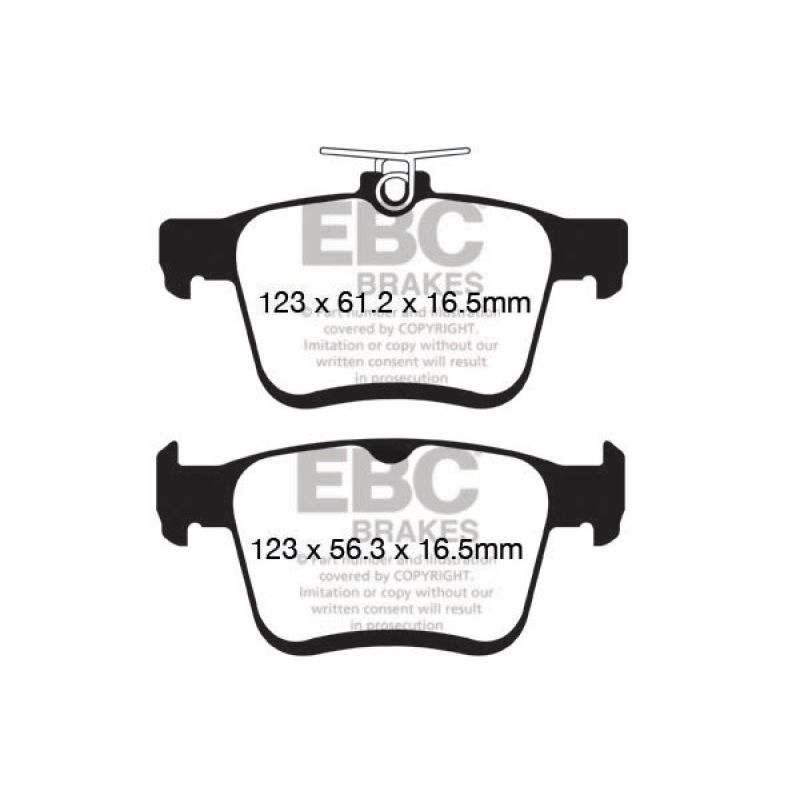 EBC UD1761 2014+ Audi A3 1.8 Turbo (w/Electronic Parking Brake) Ultimax2 Rear Brake Pads