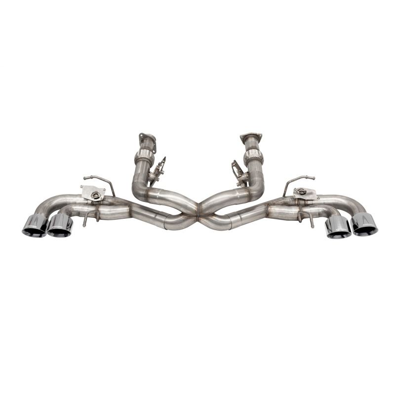CORSA Performance 21105 Corsa 2020-2024 Corvette C8 3in Valved Cat-Back 4.5in Pol Quad Tips - Fits Factory NPP Exhaust